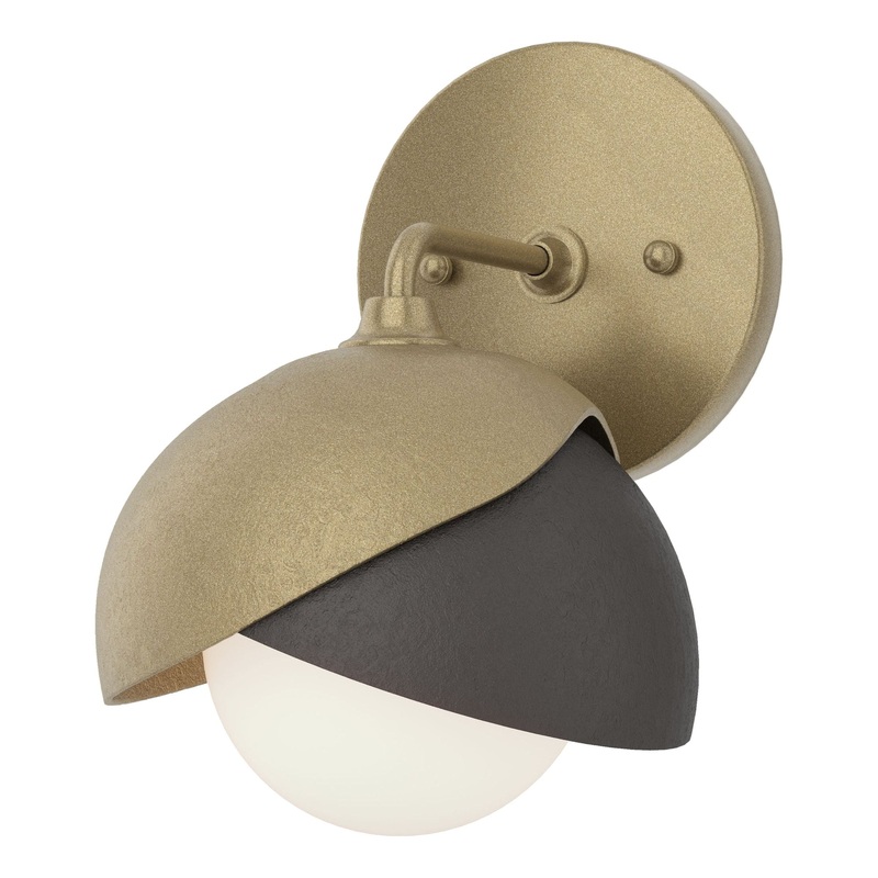 Brooklyn 1-Light Double Shade Bath Sconce Soft Gold Oil Rubbed Bronze