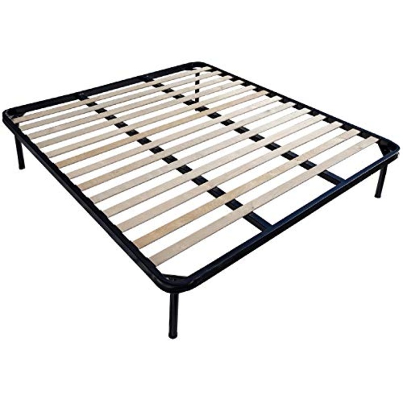 DOLCI SOGNI Rete Matrimoniale 140×190, Matrimoniale Francese con Doppia Barra Centrale di Rinforzo, Doghe Letto Matrimoniale, Struttura Letto Matrimoniale 140×190 in Ferro, 100% Made in Italy