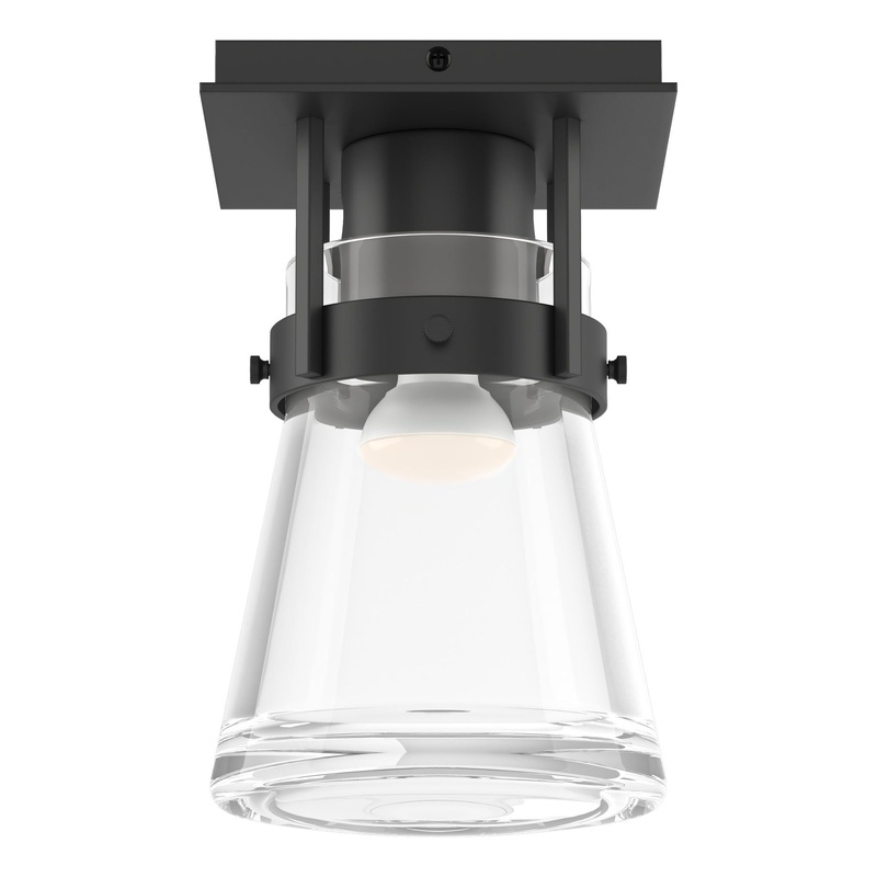 Erlenmeyer 1-Light Semi-Flush Black