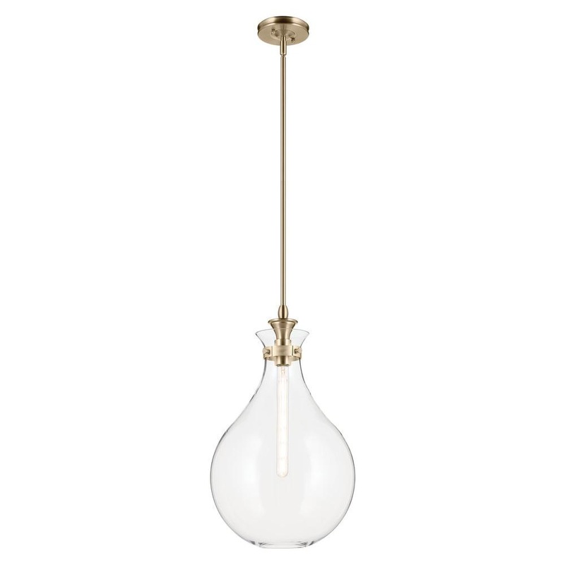 Laria 14″ 1-Light Pendant Champagne Bronze Clear Glass