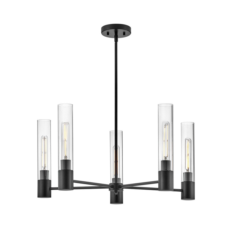 LED Chandelier from the Shea Collection in Black Finish by Lark