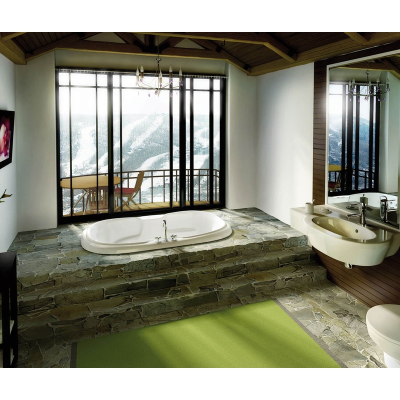 MAAX 101058-055-001-100 Calla 6042 Acrylic Drop-in Center Drain Aerofeel Bathtub in White