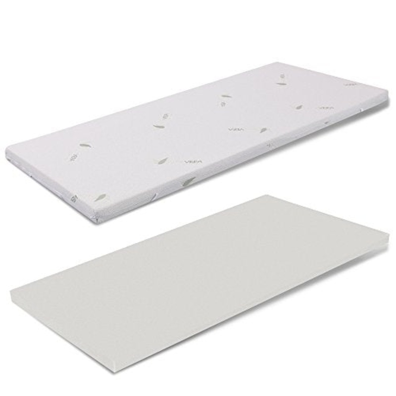 miasuite i sogni italiani Topper CORRETTORE Materasso in Memory Singolo 85X190 H5 Pad VISCO Memory Foam SFODERABILE Aloe Vera