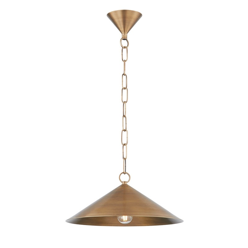 One Light Pendant from the Midvale Collection in Patina Brass Finish by Troy Lighting
