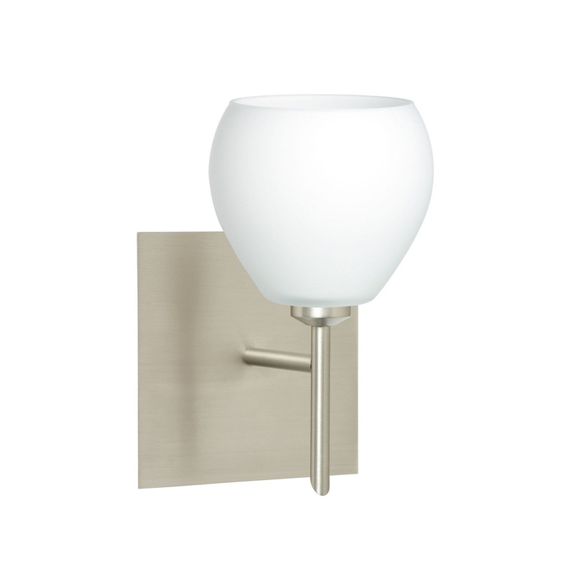 One Light Wall Sconce from the Tay Tay Collection in Satin Nickel Finish by Besa