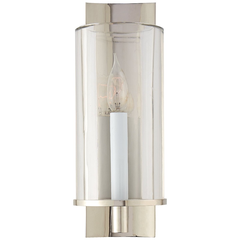 One Light Wall Sconce from the Truffaut Collection in Polished Nickel Finish by Visual Comfort Signature