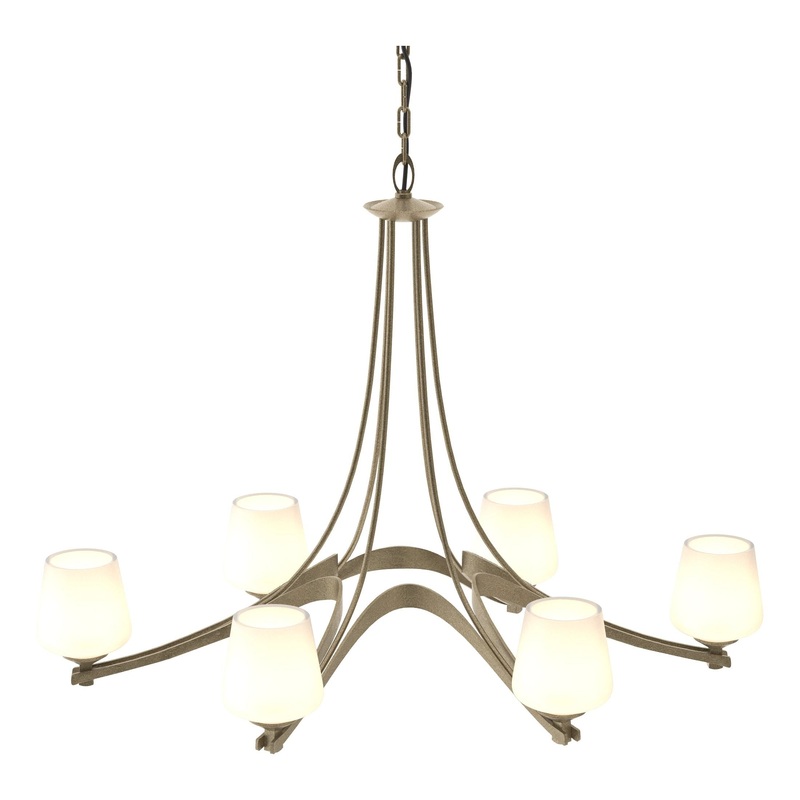 Oval Ribbon 6-Arm Chandelier Soft Gold