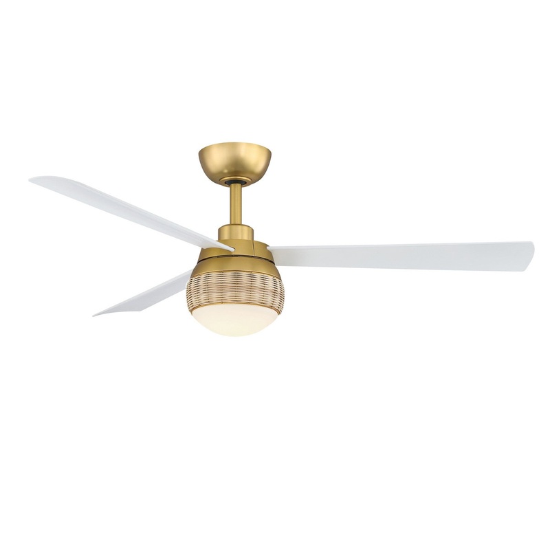 52″Ceiling Fan from the Paget Collection in Brushed Satin Brass Finish by Fanimation
