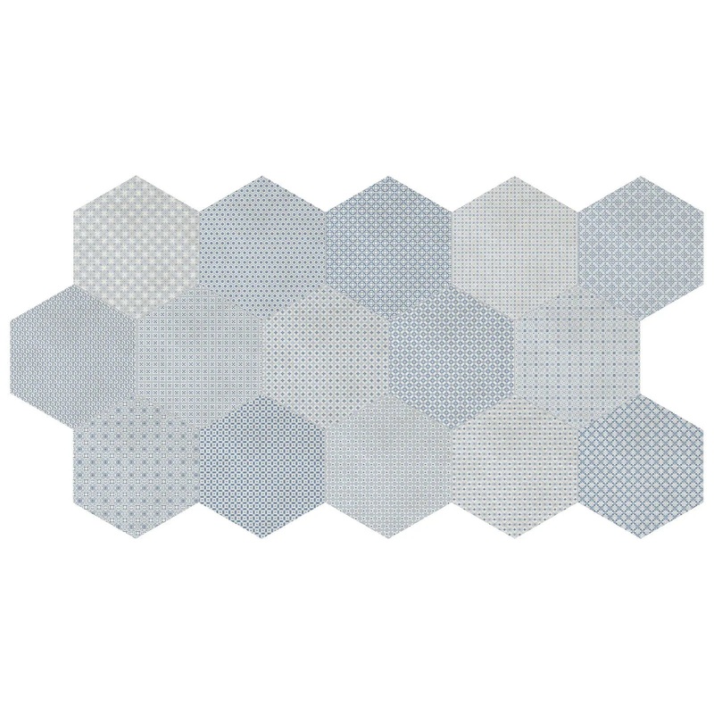 8 In Hex Tapestri Denim Blend Hexagon 8.5″ x 8″.5