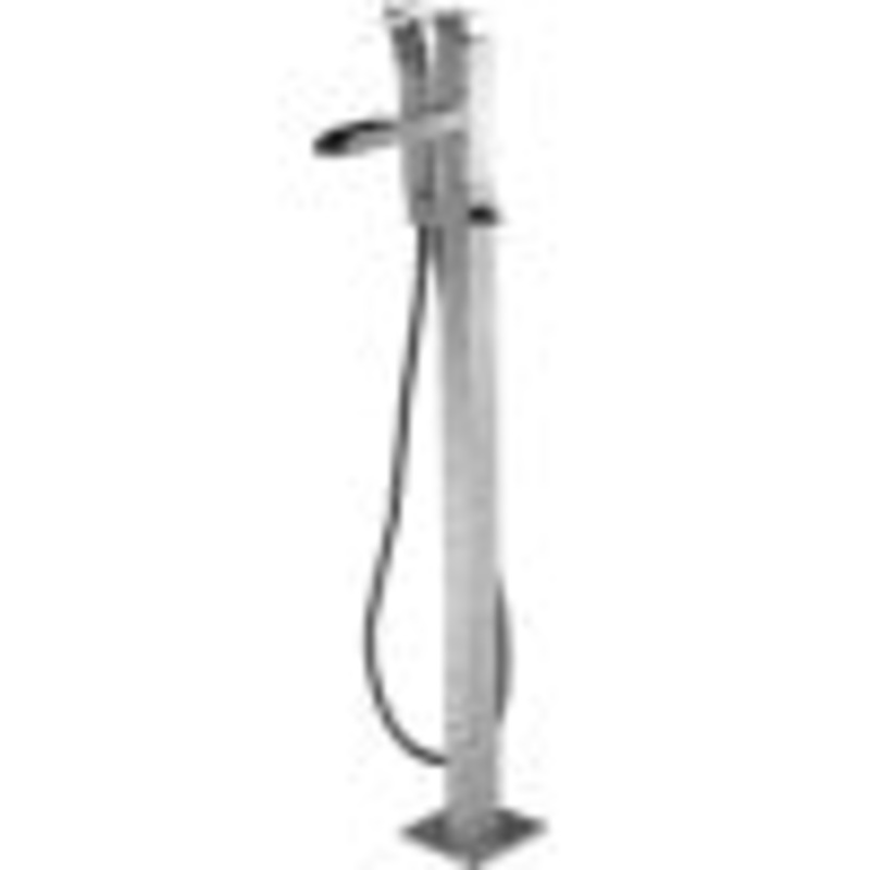 ALFI brand AB2843-BN Brushed Nickel Single Hole Floor Mounted Waterfall Tub Filler