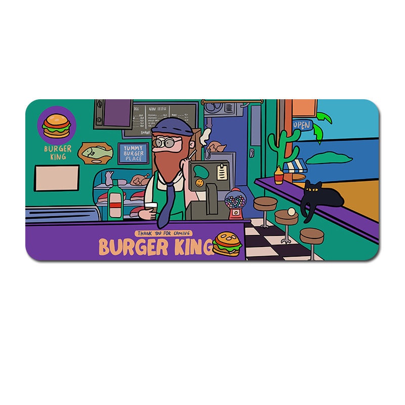 Extended Gaming Mousepad (80x30x0.4cm) – Big Beard Uncle Design, Stitched Edges – Style 1
