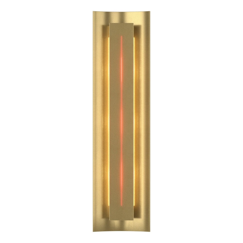 Gallery Sconce Modern Brass Red Glass (RR)