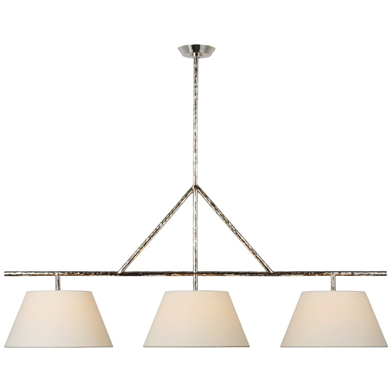 LED Linear Pendant from the Collette Collection in Polished Nickel Finish by Visual Comfort Signature