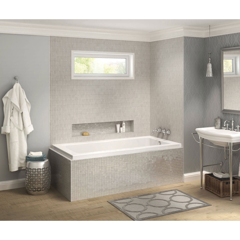 MAAX 106203-000-001-115 Pose 6032 IF Acrylic Corner Right Left-Hand Drain Bathtub in White
