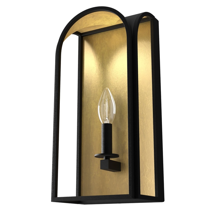 One Light Wall Sconce from the Dukestown Collection in Natural Black Iron Finish by Hunter