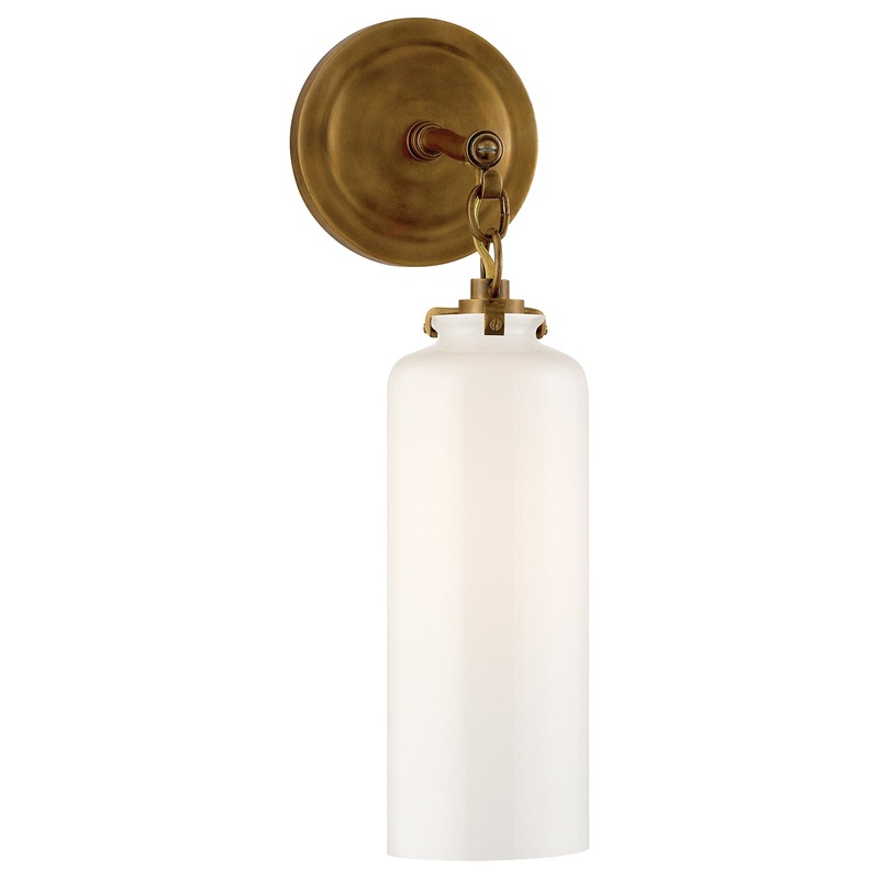 One Light Wall Sconce from the Katie Cylider Collection in Hand-Rubbed Antique Brass Finish by Visual Comfort Signature