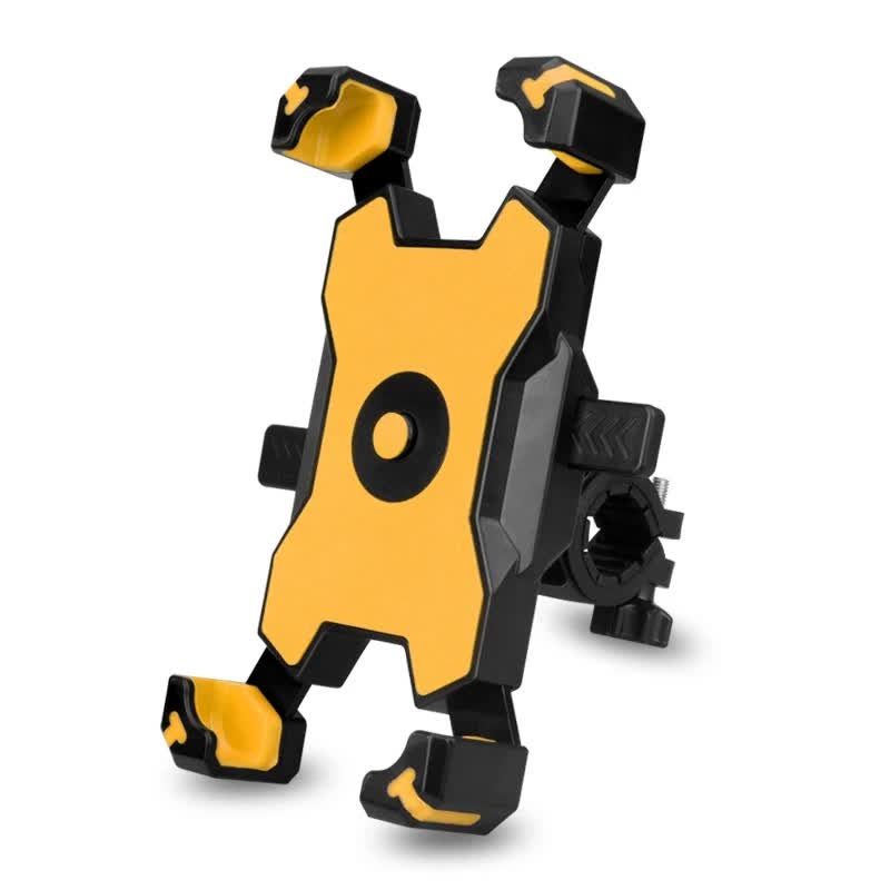 Yellow and Black Secure Grip Bike Phone Mount – Adjustable 360 Rotation Bicycle Handlebar Holder, Universal Cradle for MTB & Road Cycling