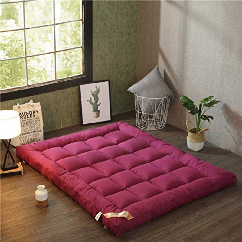 Z&HA Spesso Tatami coprimaterasso, Traspirante Giapponese Piano Materasso futon Pad, Pieghevole Tatami Tappetino Trapuntato Morbido Pelo Materasso,A,150x200cm