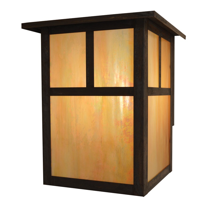 Arroyo MW-15TGW-MB Mission Two Light Flush /Wall Mount Mission Brown