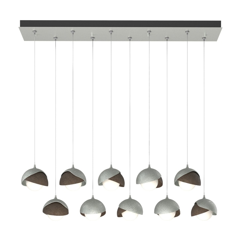 Brooklyn 10-Light Double Shade Pendant Vintage Platinum Bronze