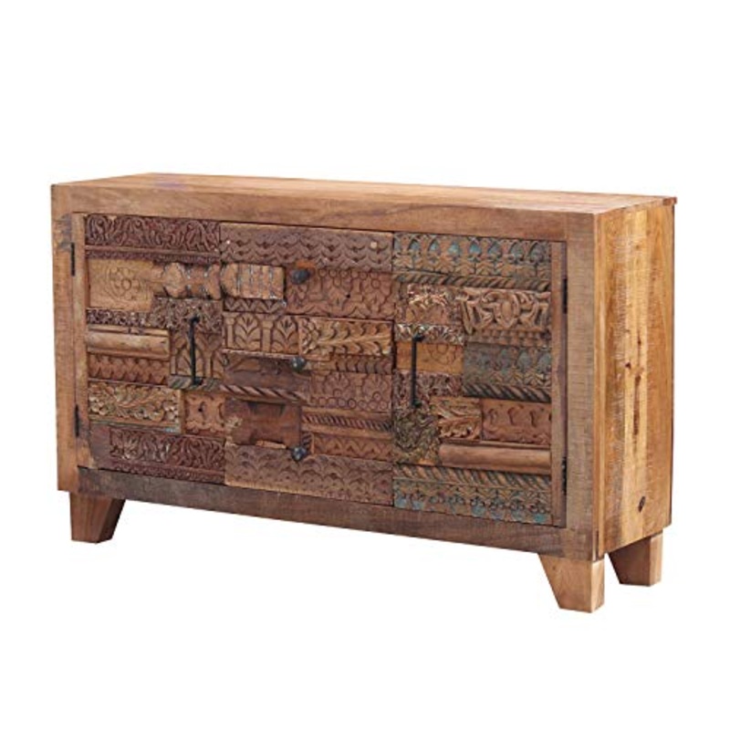 Casa Moro | armadio indiano Mounir in Shabby Chic Design 104x45x195 cm (L/L/H) | cassettiera stretta e alta in vero legno di mango | cassettiera alta per una vita semplicemente bella | CAC323380