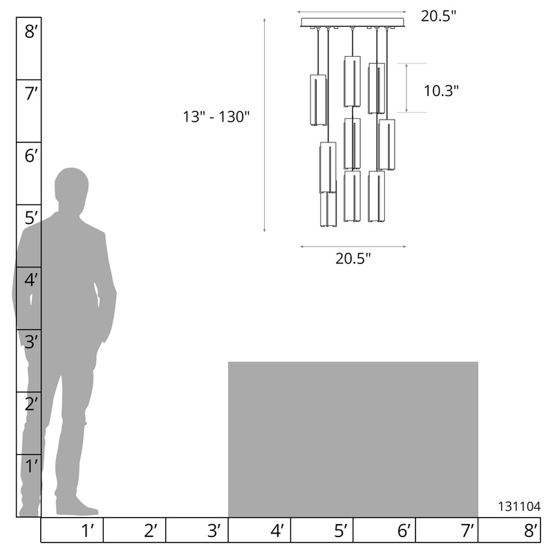 Exos Glass 9-Light Pendant White Opal Glass (GG)