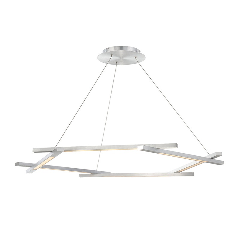 LED Chandelier from the Metric Collection in Brushed Aluminum Finish by Modern Forms