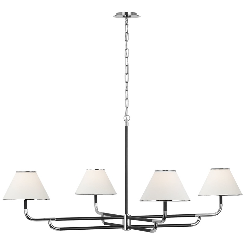 LED Chandelier from the Rigby Collection in Polished Nickel And Ebony Finish by Visual Comfort Signature