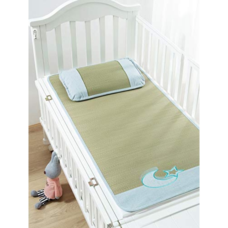 MBY Materassino in bamb, Neonato Bambino Bambino Scuola Materna Due Pezzi Stuoia di Paglia, Nessuna Tintura Nessuna Aggiunta Nessuna Formaldeide (Color : A, Size : 14070cm)
