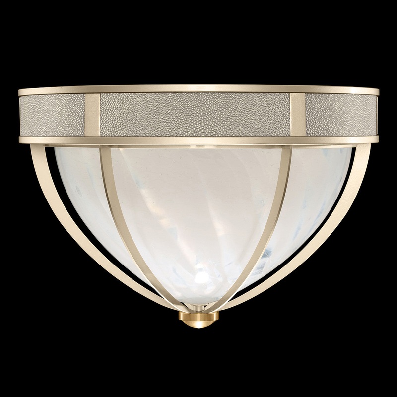 Mirage 18.75″W Round Flush Mount Champagne/Brass/Coco