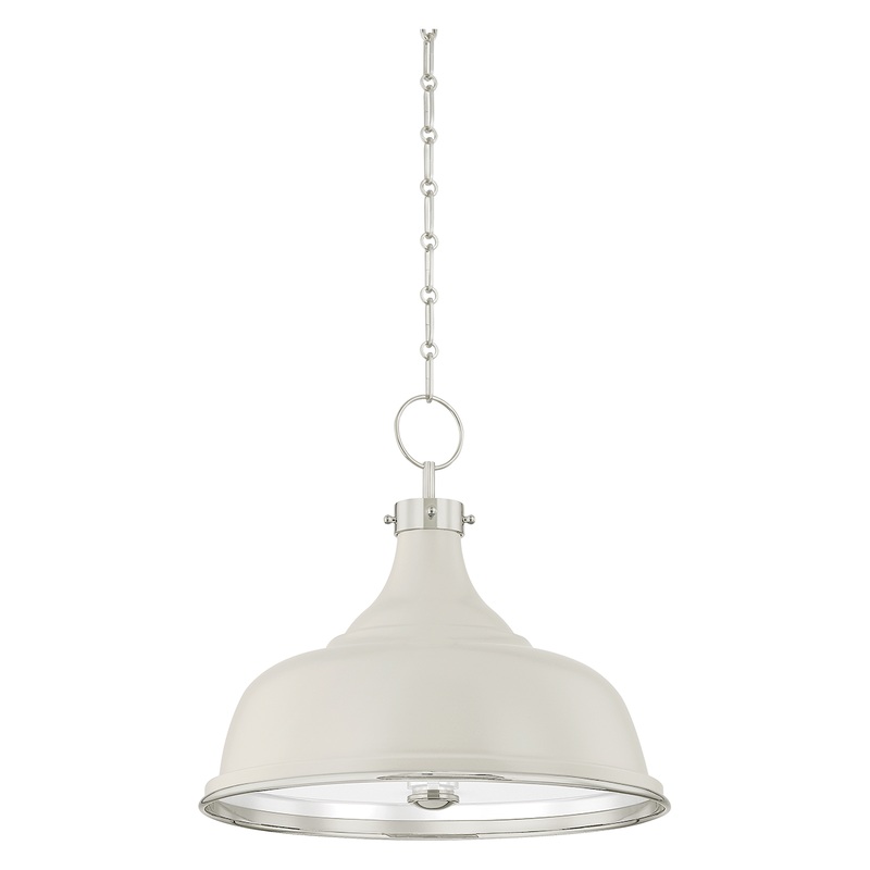 Painted No.1 3-Light Pendant Polished Nickel/Off-White
