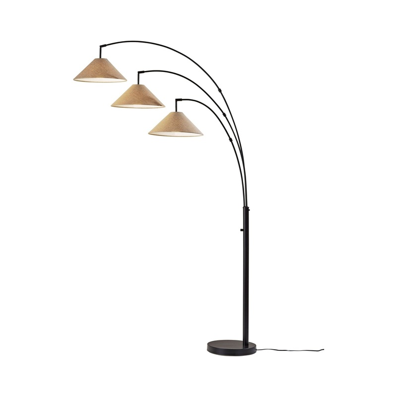 Braxton 3-Arm Arc Lamp Dark Bronze