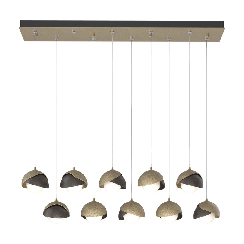 Brooklyn 10-Light Double Shade Pendant Soft Gold Oil Rubbed Bronze