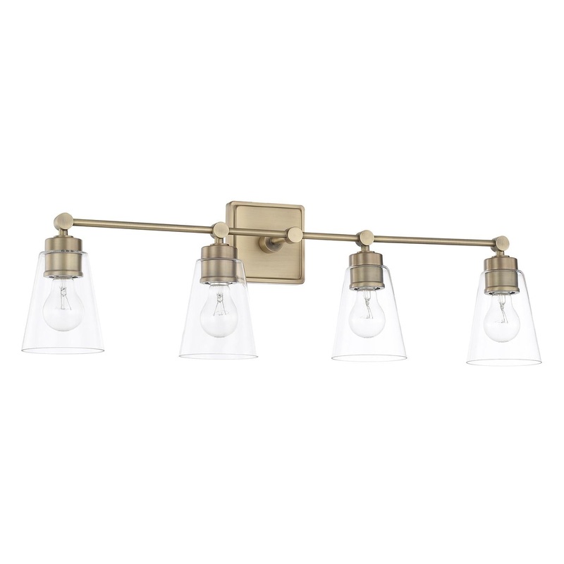 Capital Lighting 121841AD-432 Rory 4 Light Vanity Aged Brass