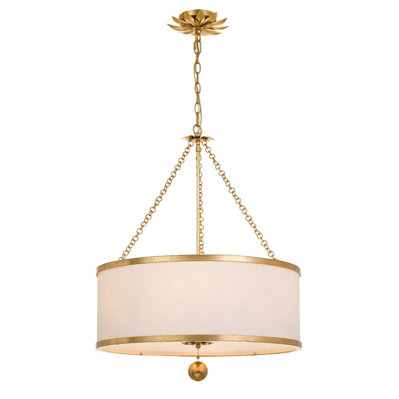 Crystorama 518-GA Broche Six Light Chandelier Antique Gold