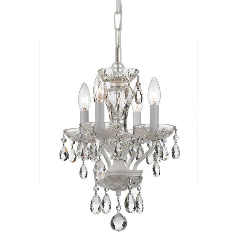 Crystorama 5534-WW-CL-S Traditional Crystal Four Light Mini Chandelier Wet White