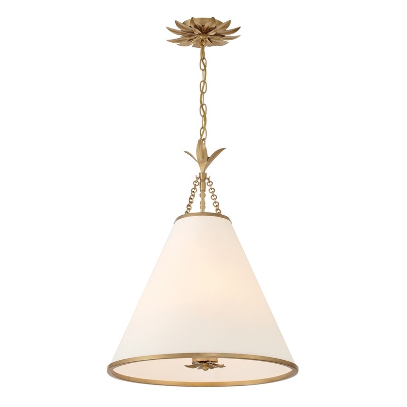 Four Light Pendant from the Broche Collection in Antique Gold Finish by Crystorama