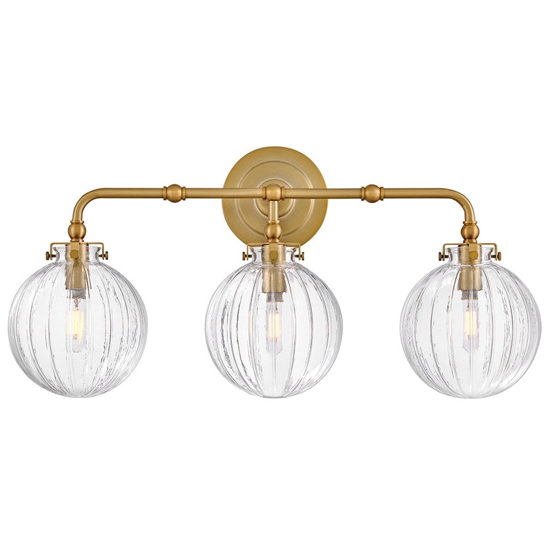 Helene Medium Three Light Vanity Lacquered Brass