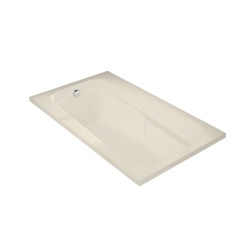 MAAX 100103-003-004-000 Tempest 60 x 36 Acrylic Alcove End Drain Whirlpool Bathtub in Bone