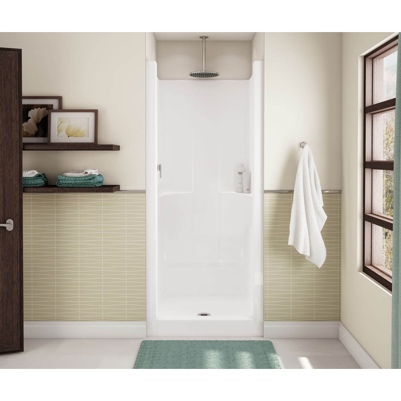 MAAX 101162-000-002-000 Jupiter F32 32 x 33 AcrylX Alcove Center Drain One-Piece Shower in White