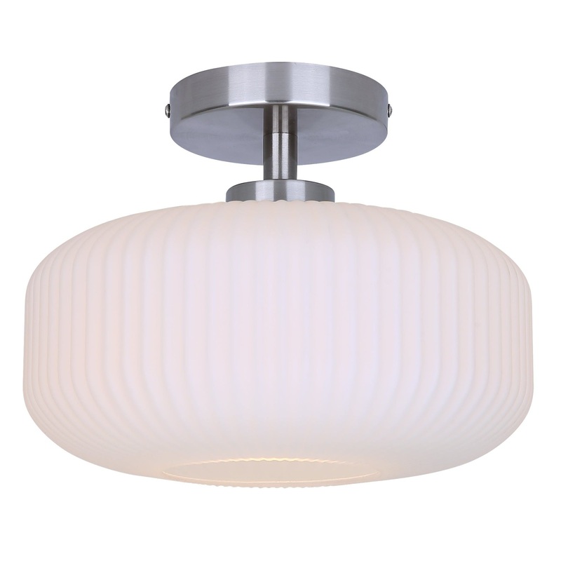 Mallory 1-Light Flush Mount Brushed Nickel