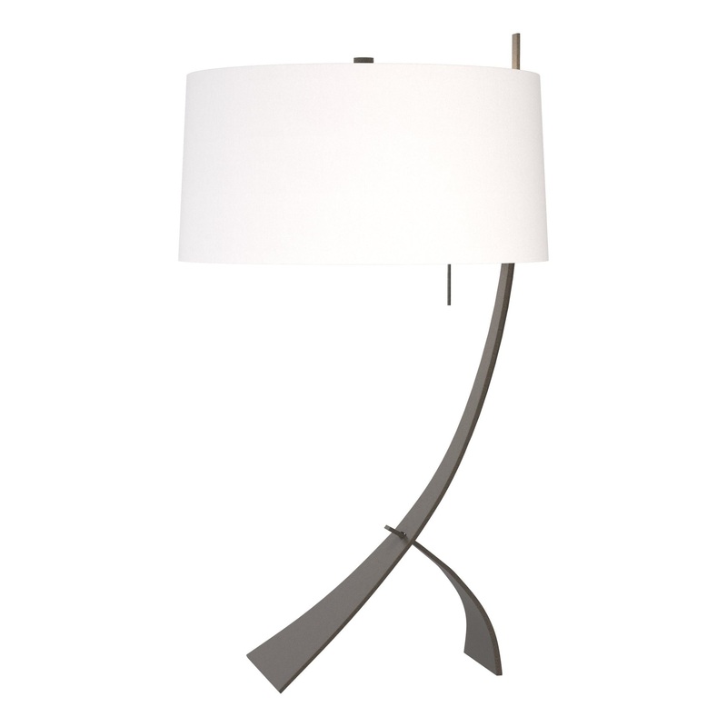 Stasis Table Lamp Dark Smoke Natural Anna Shade (SF)