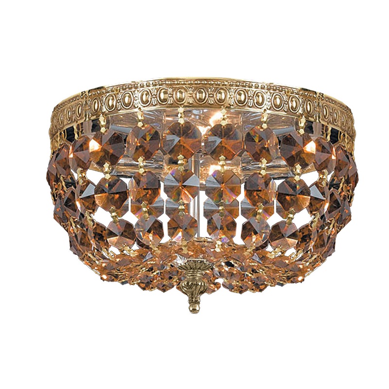 Two Light Flush Mount from the Ceiling Mount Collection in Olde Brass Finish by Crystorama