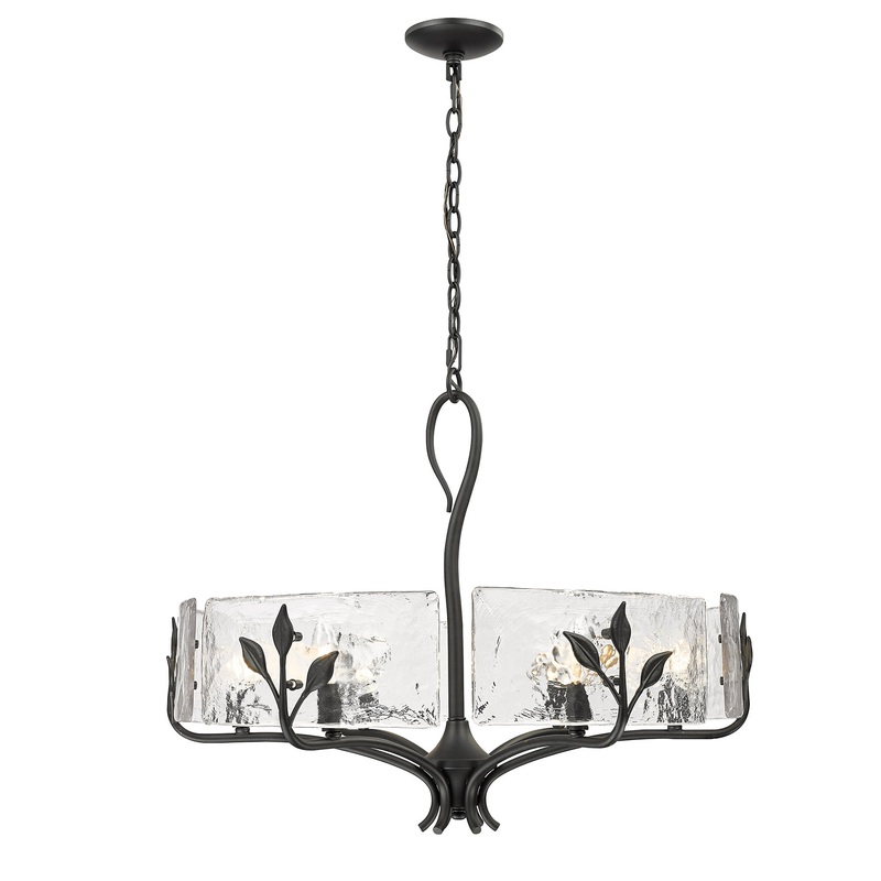 Calla Natural Black 6 Light Chandelier