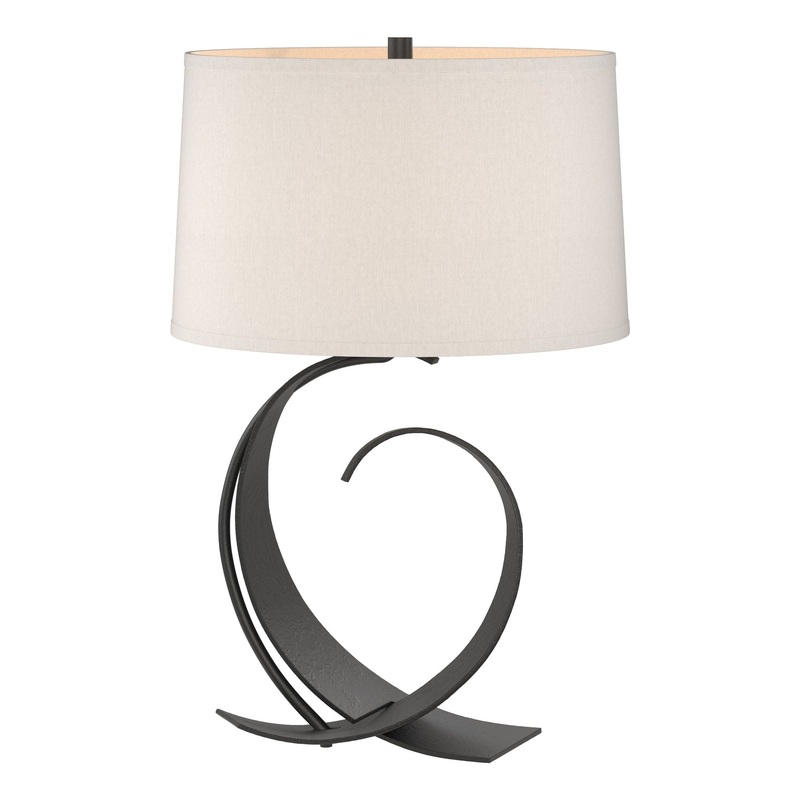 Fullered Impressions Table Lamp Black Flax Shade (SE)