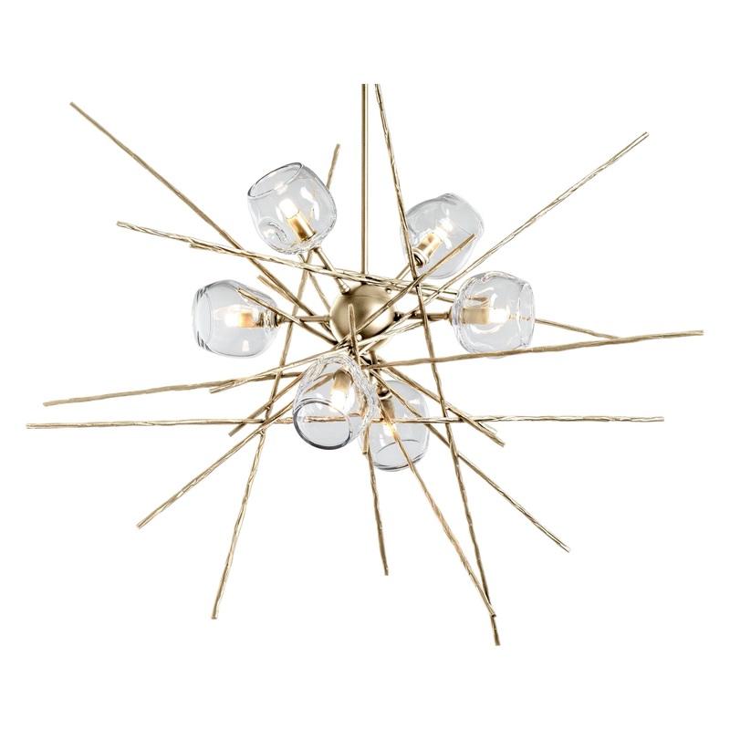 Griffin Starburst Pendant Modern Brass Clear Glass (ZM)