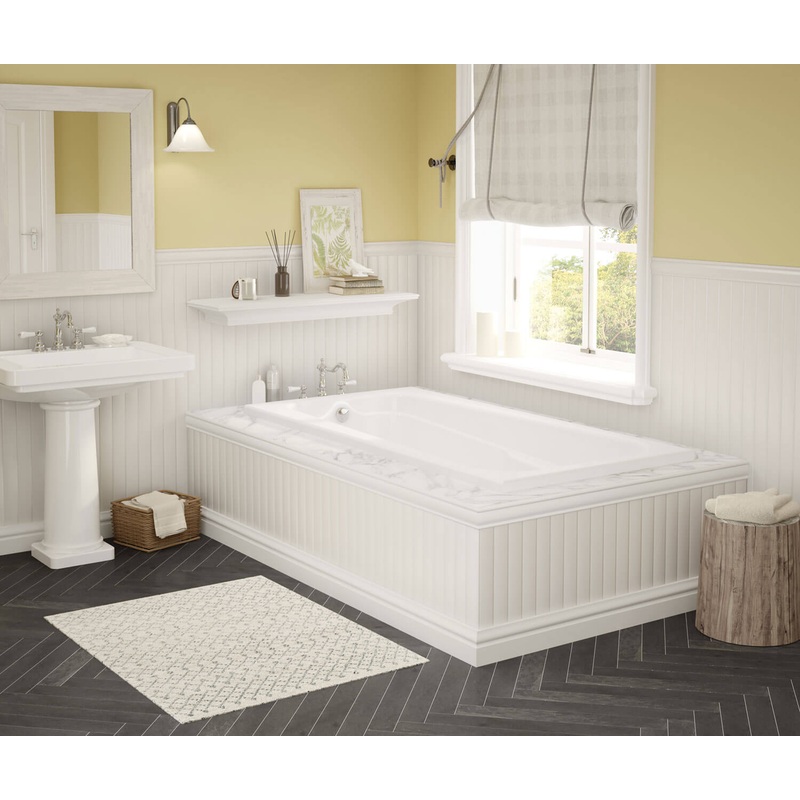 MAAX 100104-000-001-000 Timeless 72 x 36 Acrylic Alcove End Drain Bathtub in White
