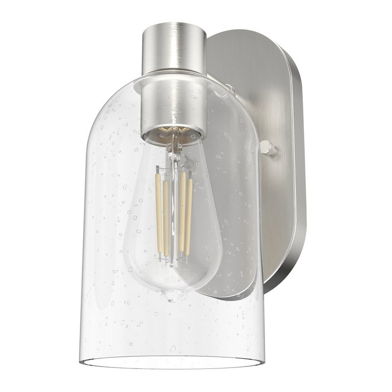 One Light Wall Sconce from the Lochmeade Collection in Brushed Nickel Finish by Hunter