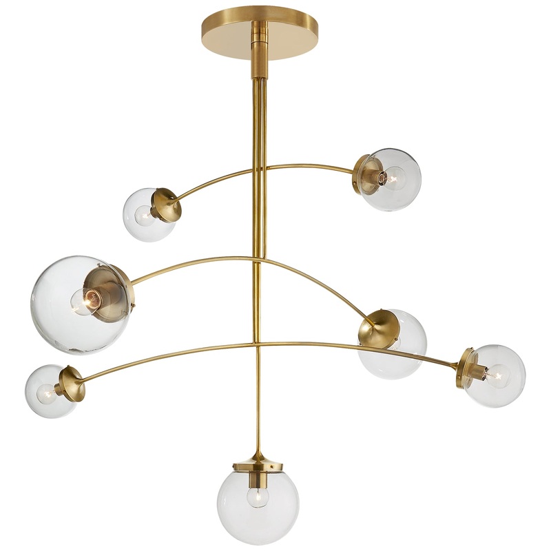 Seven Light Chandelier from the Prescott Collection in Soft Brass Finish by Visual Comfort Signature