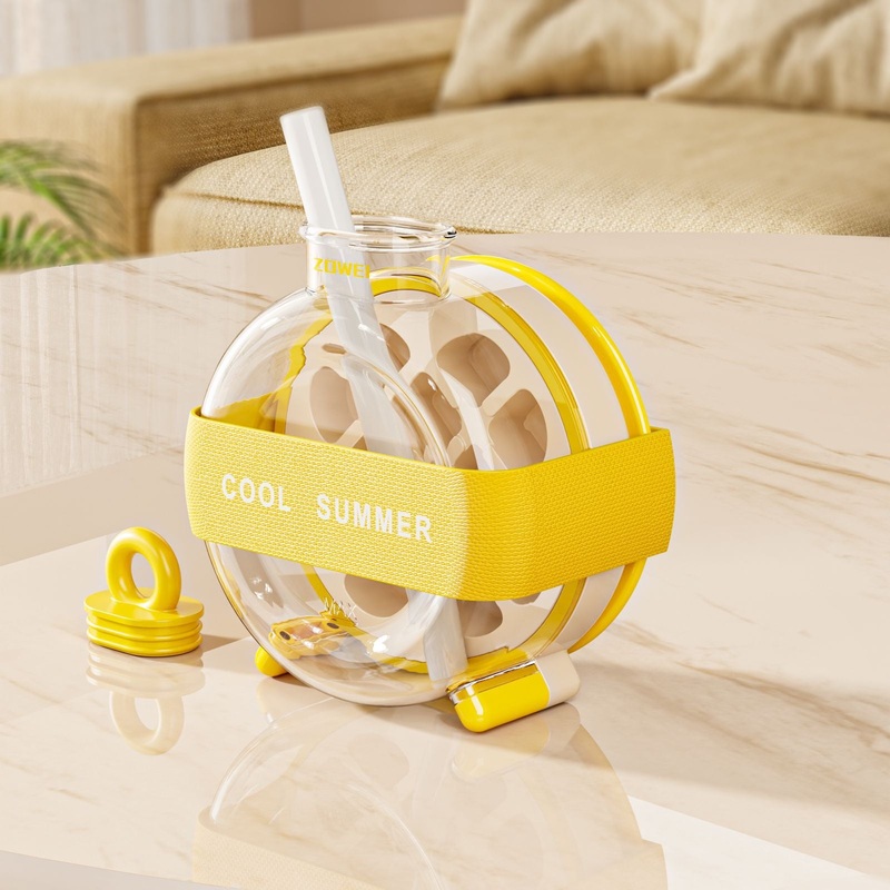 Yellow Portable Press-Release Ice Cube Maker Bottle – Makes 12 Cubes, Doubles as Bottle